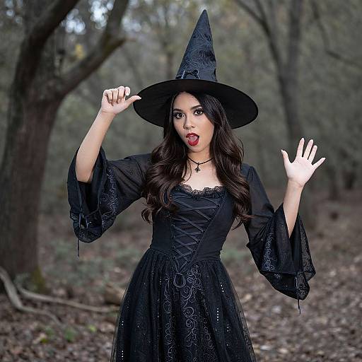 Classic Witch Costume with Hat