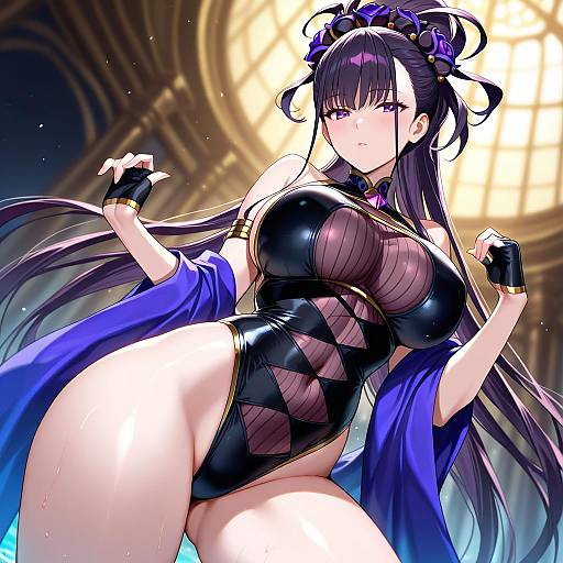 Illustration of Murasaki shikibu (swimsuit rider) (first ascension) (fate), fate/grand order in the style of Mendou kusai