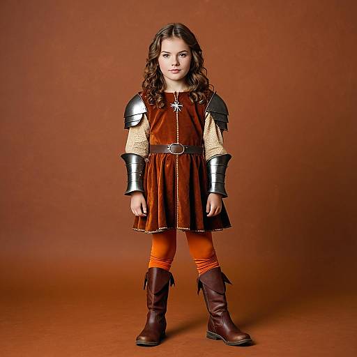 Medieval Child in Rust T-Rex Costume