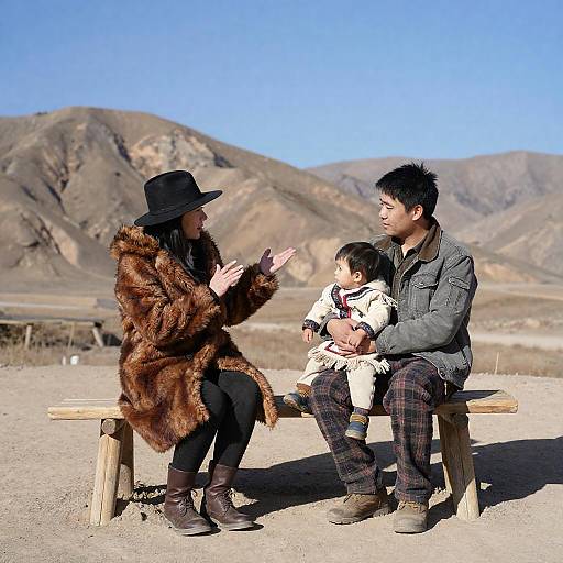 Rustic Desert Mountain Family Portrait Scene
