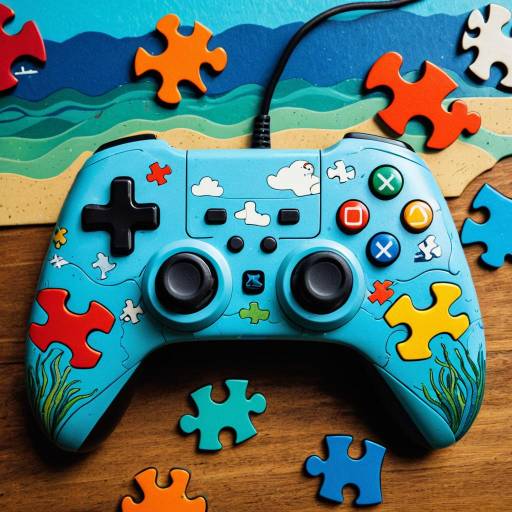 Colorful Puzzle Piece Video Game Controller