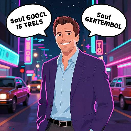 Saul Goodman Neon Meme Vibe