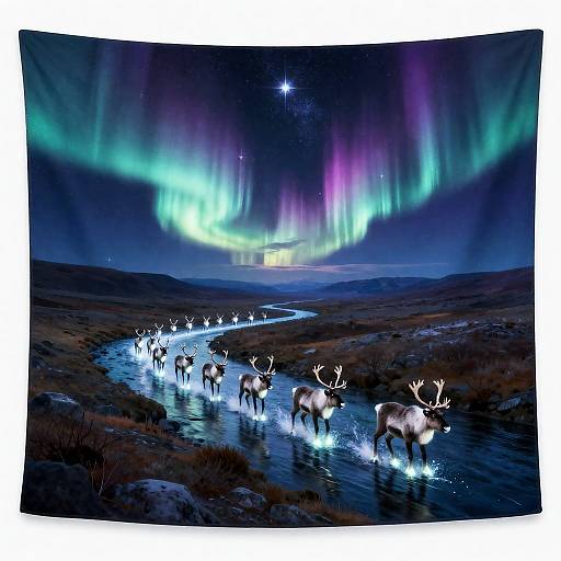 Aurora Arctic Bioluminescent Reindeer