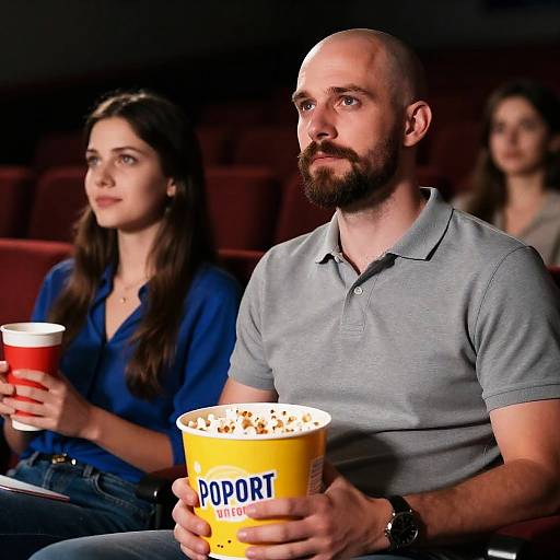 Couple Watching Movie in Theater