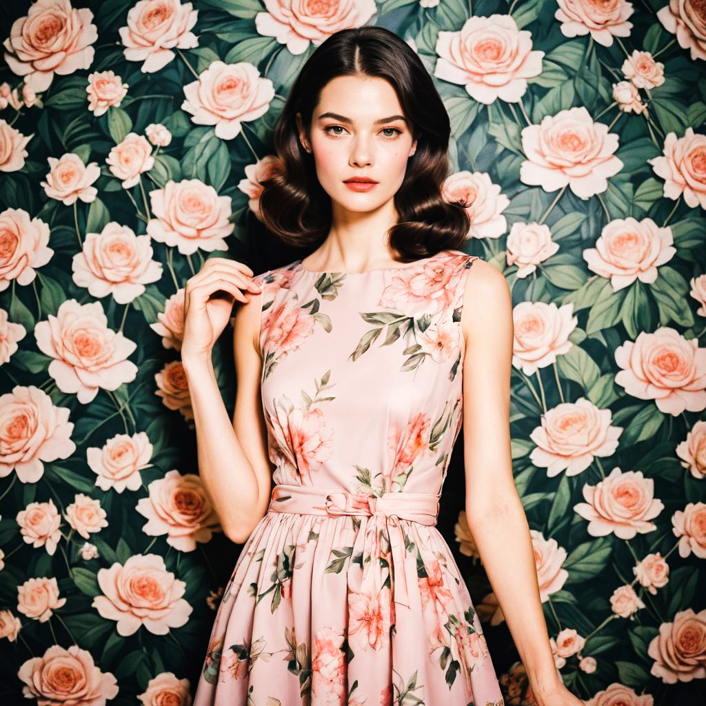 Vintage Floral Photoshoot with Shy Girl