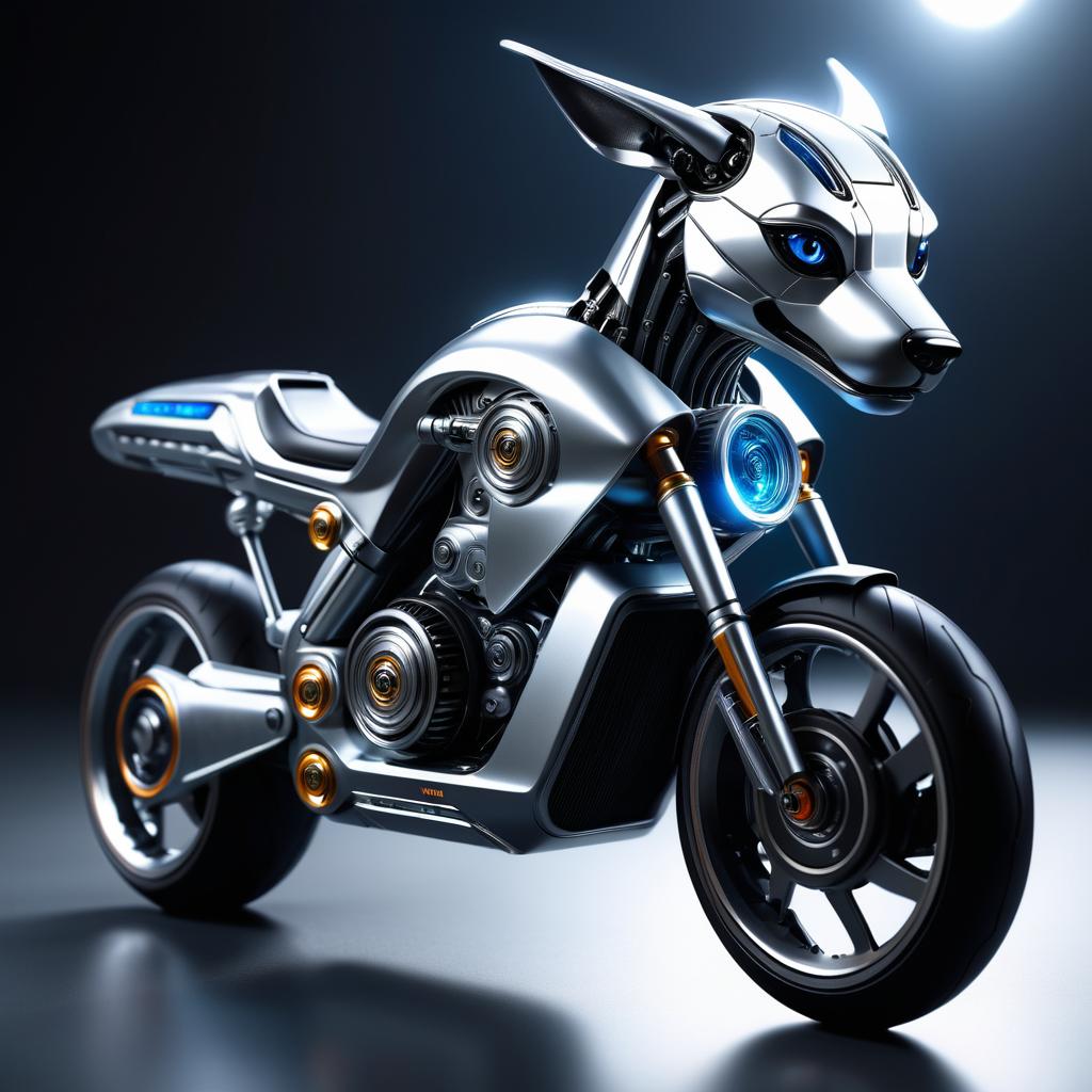 Futuristic Alien Robotic Vampire Dog Bike