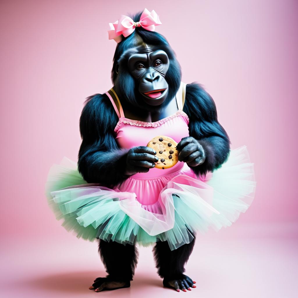 Whimsical Gorilla in a Tutu Delight