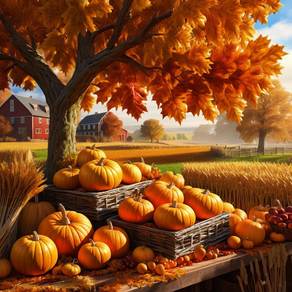 Vivid Hyper-Realistic Autumn Harvest Scene