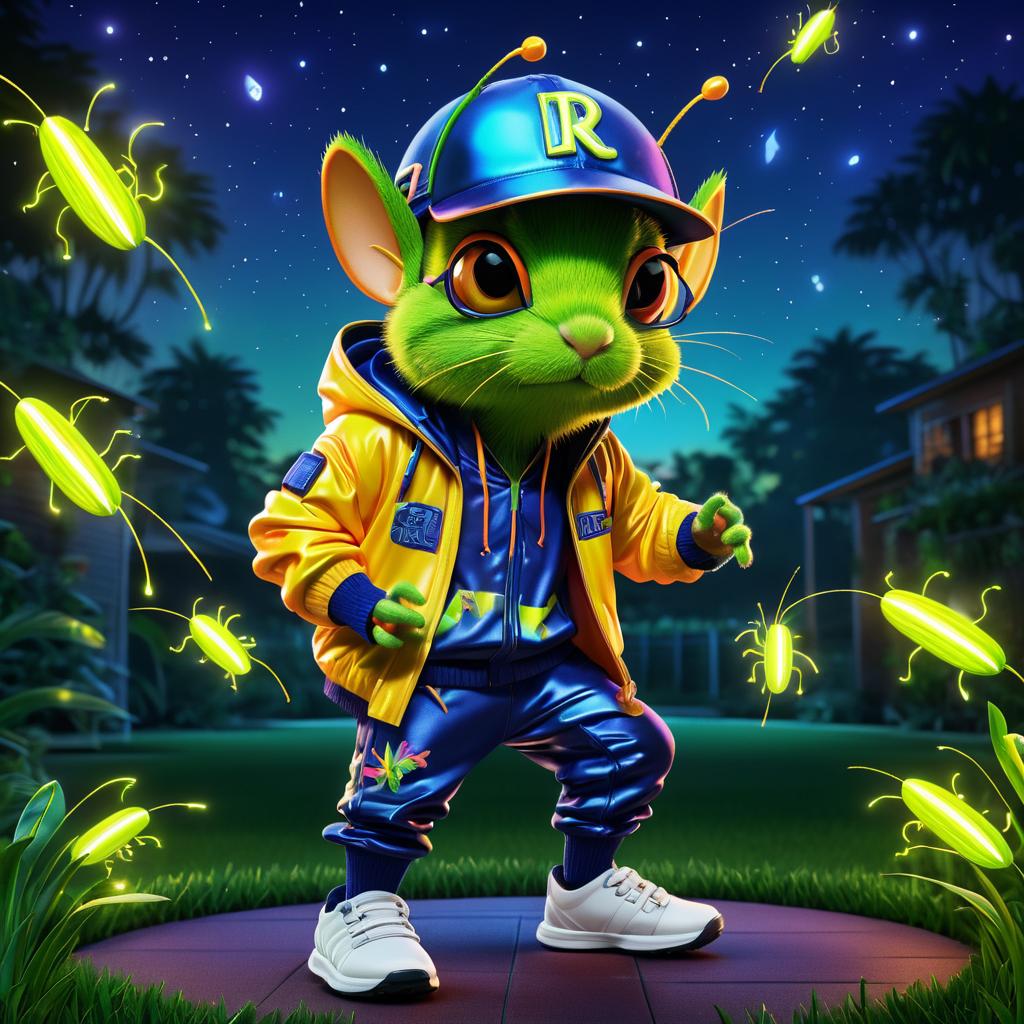 Cricket Rapper in a Nighttime Scene