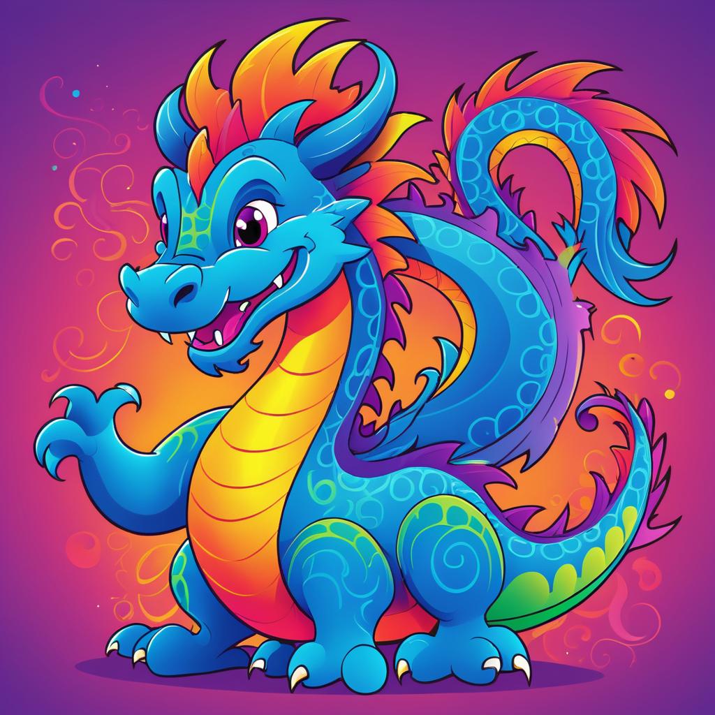 Vibrant Cartoon Dragon Illustration