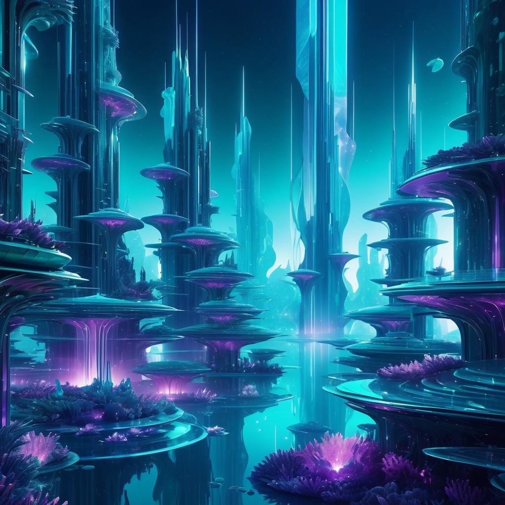 Surreal Futuristic Underwater Landscape