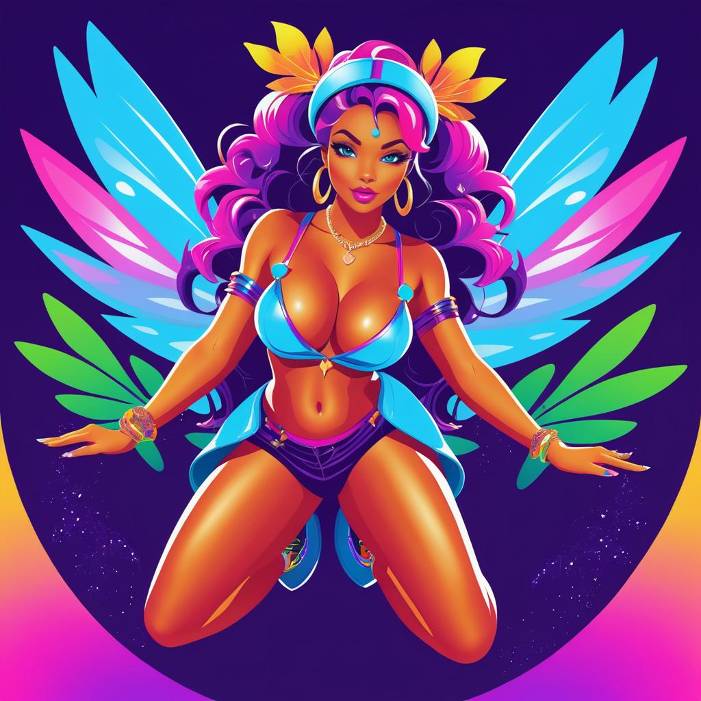 Vibrant Fairy Hip-Hop Character Illustration