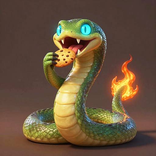 Happy Arcane Serpent Eating Cookie