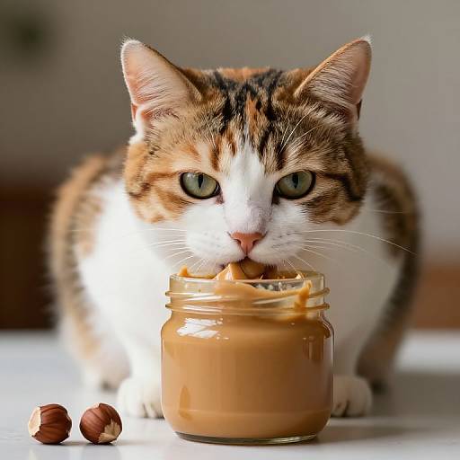 Surreal Calico Cat in Hazelnut Jar