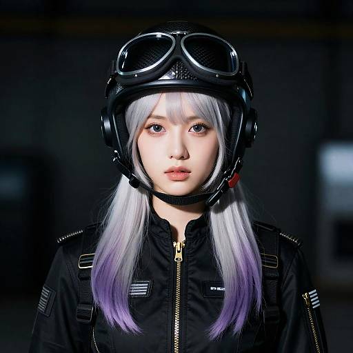 Portrait of Futuristic Female Pilot