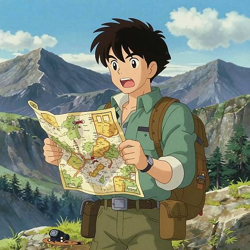 Adventurous Explorer in Anime Style