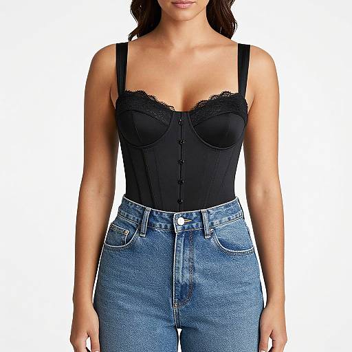 Modern Casual Woman in Corset Top