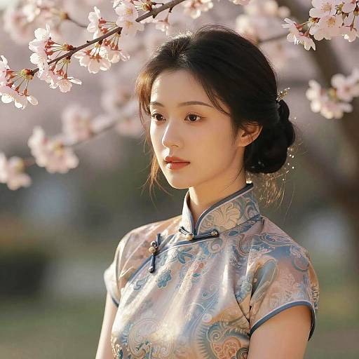 Elegant Chinese Woman in Qipao