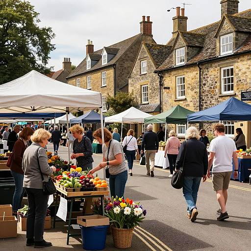 Bustling Emmerdale Village Market Scene