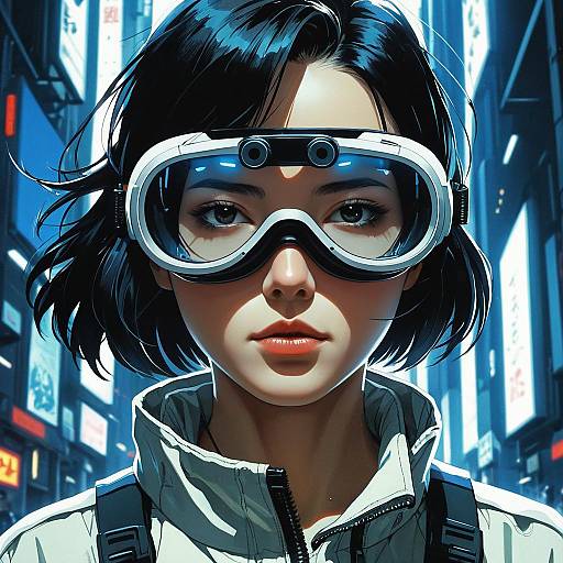 Futuristic Girl Wearing Goggles