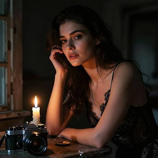 Moody Portrait of a Woman in Lace