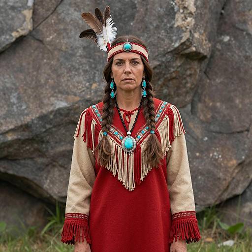 Native American Woman in Traditional Dress