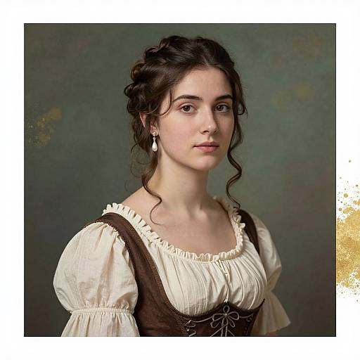 Elegant 1889 Portrait of Young Woman