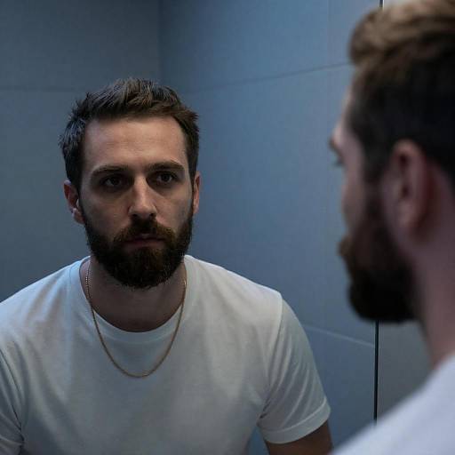 Portrait of Man in Dim Blue Light