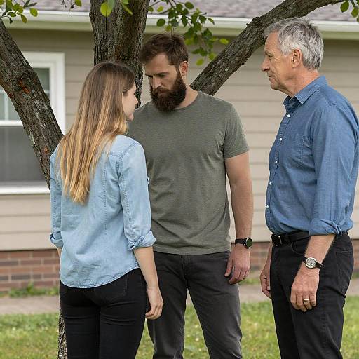 Outdoor Family Portrait by a Tree