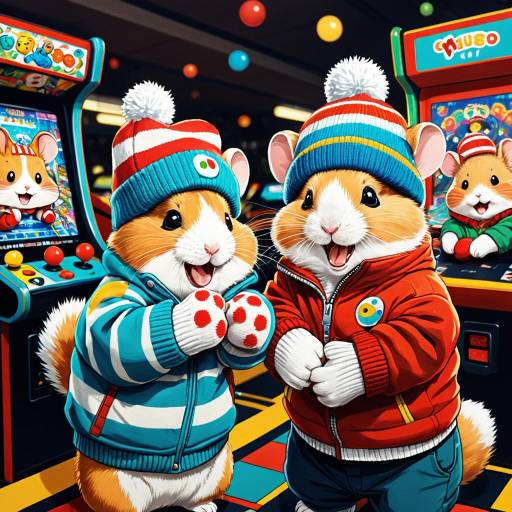 Joyful Hamsters in Retro Arcade Chaos