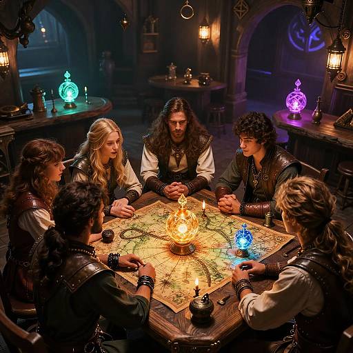 Fantastical Tavern with Adventurers