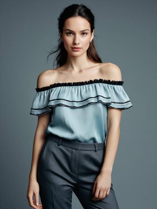 Chic Woman in Stylish Studio Outfit