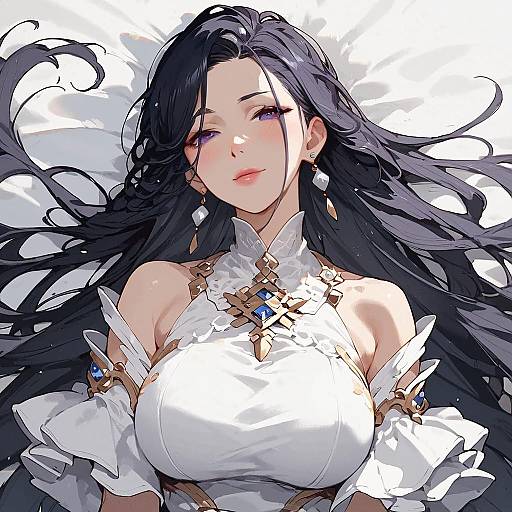 Megami Magazine Black-Haired Beauty Portrait