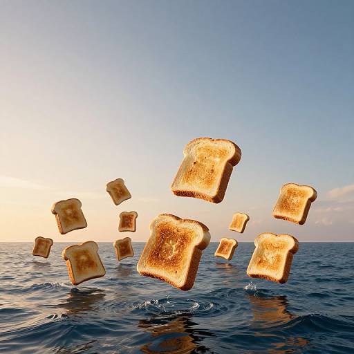 Surreal Floating Toasters Seascape
