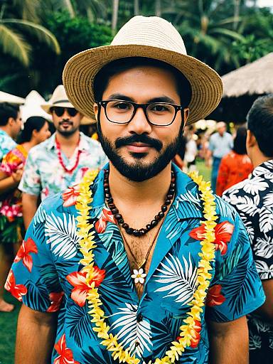 Solo Male Luau Outfit with Lei