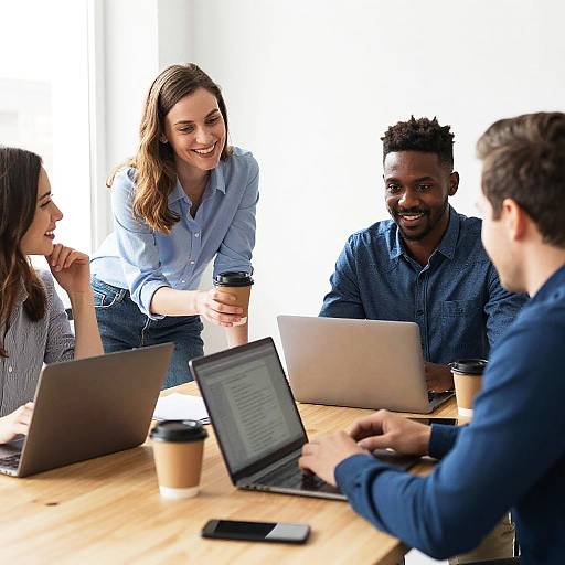Diverse Team Collaborating in Workspace