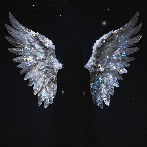 Mystical Angel Wings at Night