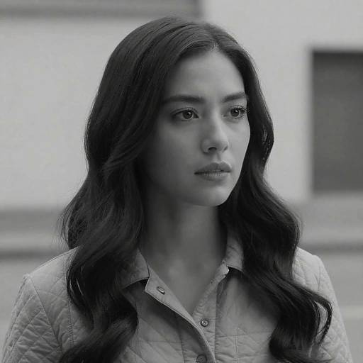 Elegant Black-and-White Portrait of Woman