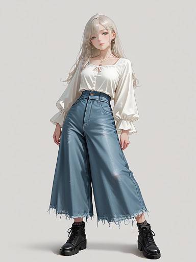 Woman in Casual Streetwear Full Body Shot