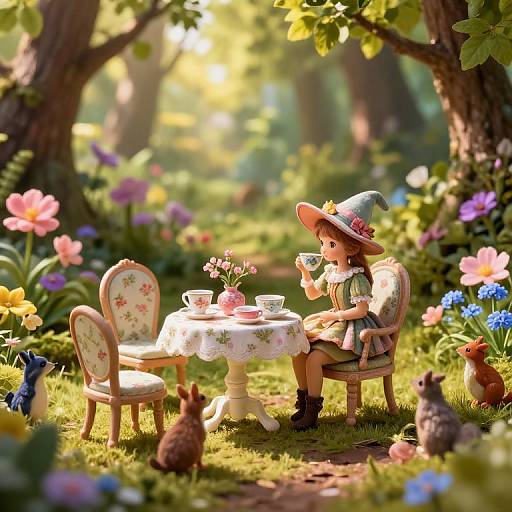 Enchanted Forest Tea Party Scene