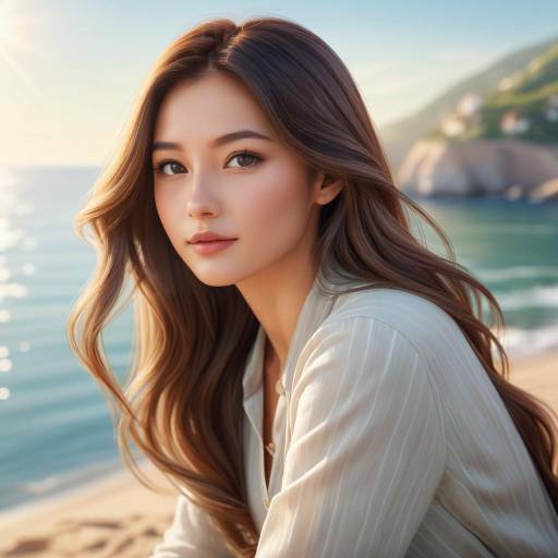 Serene Woman by the Seascape