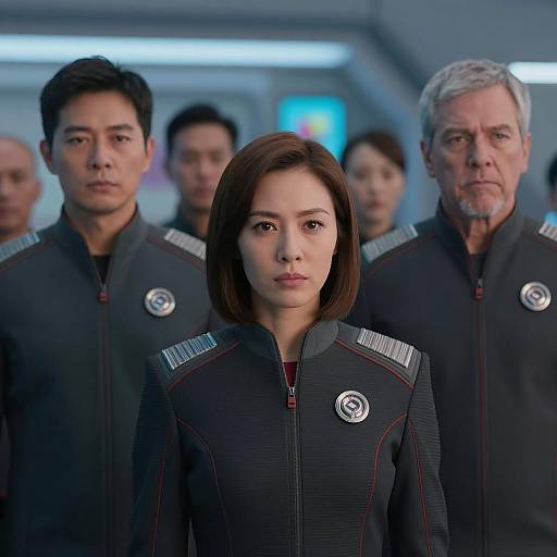 Sci-Fi Crew in Futuristic Uniforms