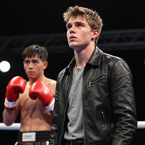 Determined Boxer in Action Shot