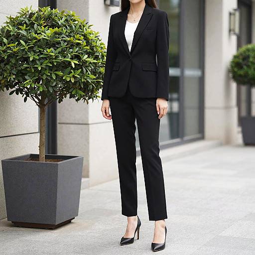 Woman in Black Office Suit