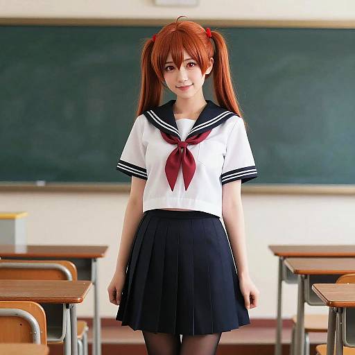 Realistic Anime Girl in Classroom