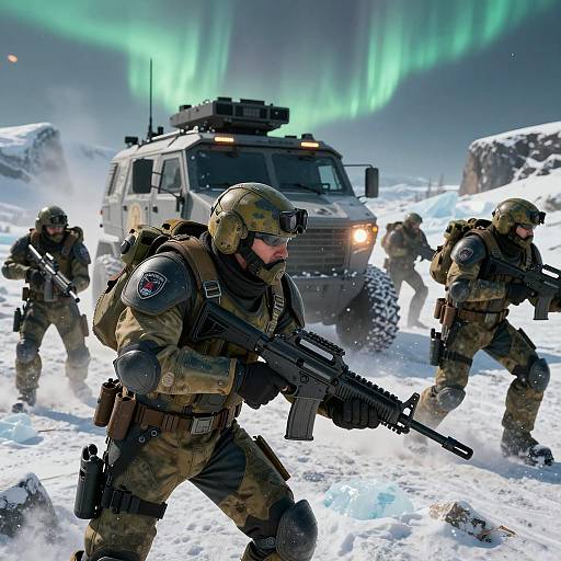 Armored Fireteam in Arctic Combat Zone
