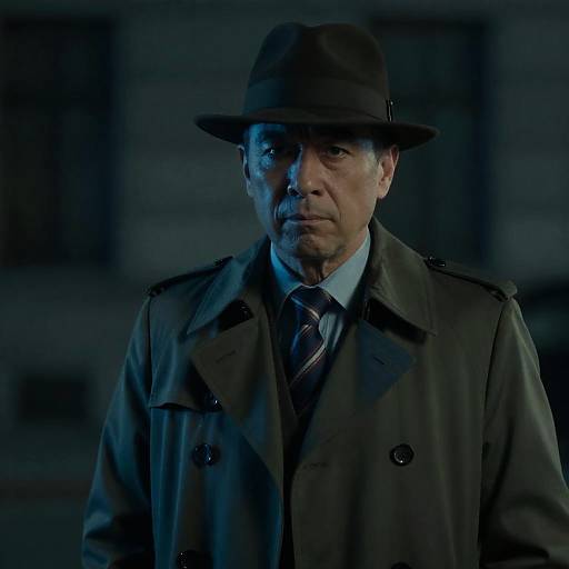 Mysterious Middle-Aged Man in Urban Night