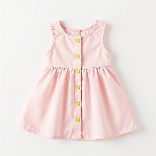 Cute Pink Baby Dress with Buttons
