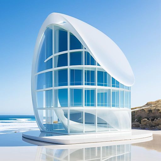 Contemporary Quartz-Shaped Glass Building Contemporary Quartz-Shaped Glass Building
