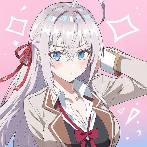 Illustration of Alisa mikhailovna kujou, tokidoki bosotto roshia-go de dereru tonari no alya-san in the style of Hood (james x)